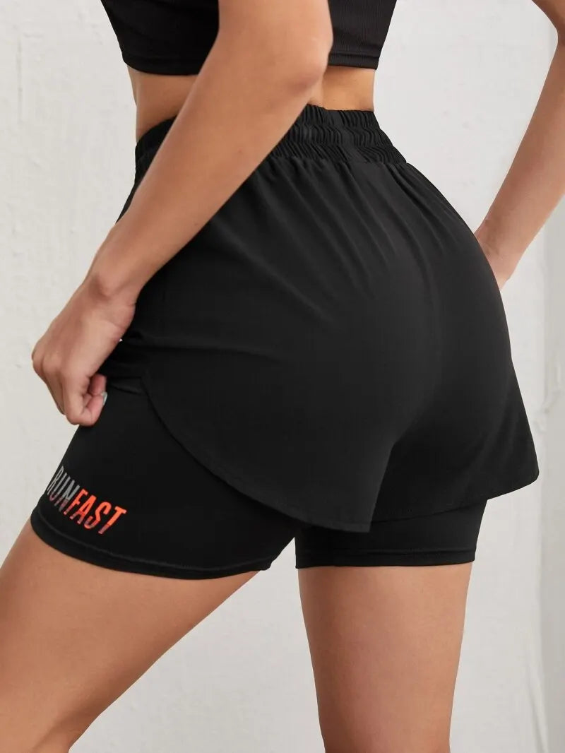 JM Women's High Rise Yoga Shorts With Elastic Proximity Control Running